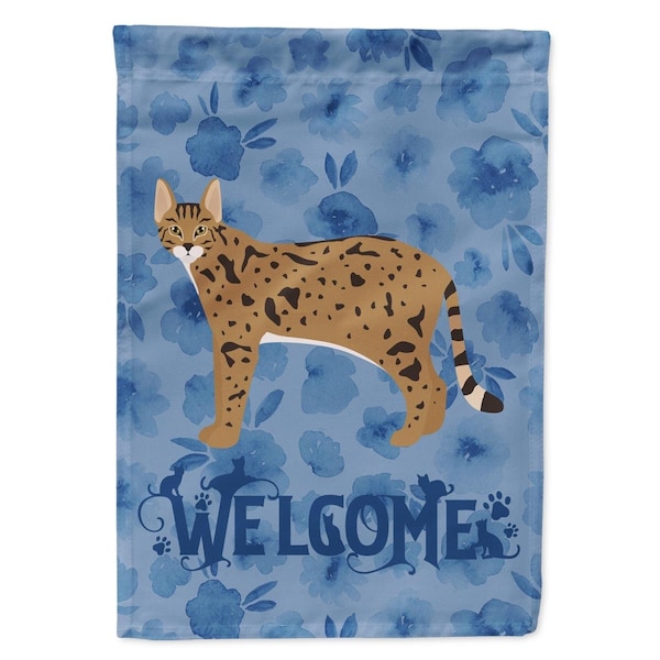 Patioplus 28 x 0.01 x 40 in. Savannah No.1 Cat Welcome Flag Canvas House Size - PA3397369