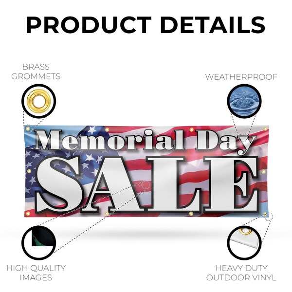 Signmission Memorial Day Sale, 36 Inch x 96 Inch, Vinyl Banner - B-96-30736