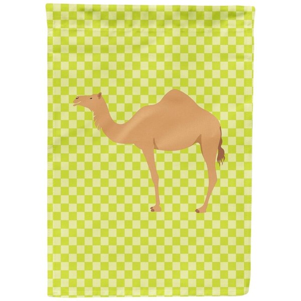 Patioplus Arabian Camel Dromedary Green Canvas House Flag - Green - PA2870426