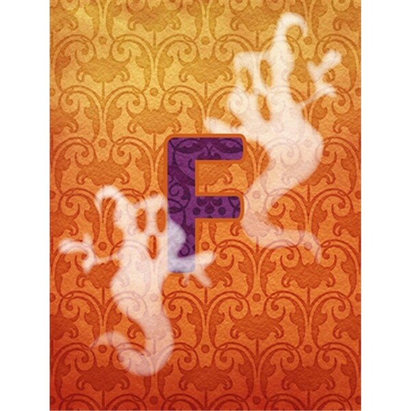 Carolines Treasures Halloween Ghost Letter F Monogram Initial Flag Garden Size - CJ1040-F-GF
