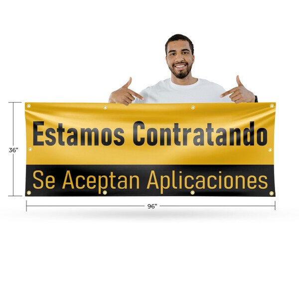 Signmission Estamos Tantratando, 36 Inch x 96 Inch, Vinyl Banner - B-96-30564