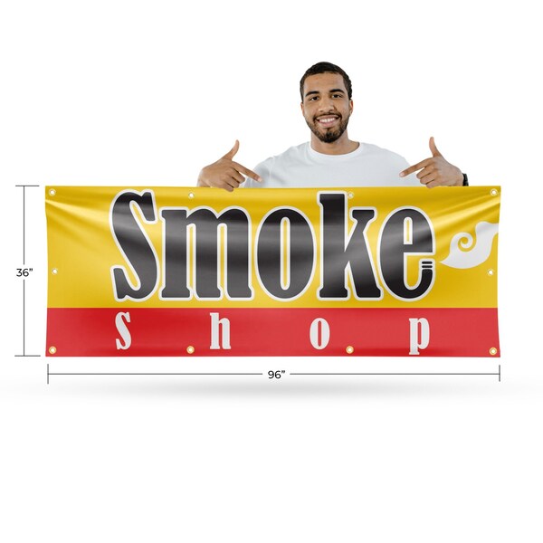 Signmission Smoke Shop, 36 Inch x 96 Inch, Vinyl Banner - B-96-30859