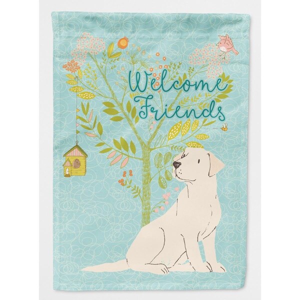 Carolines Treasures Welcome Friends Yellow Labrador Retriever Flag - Canvas House Size - CA70042