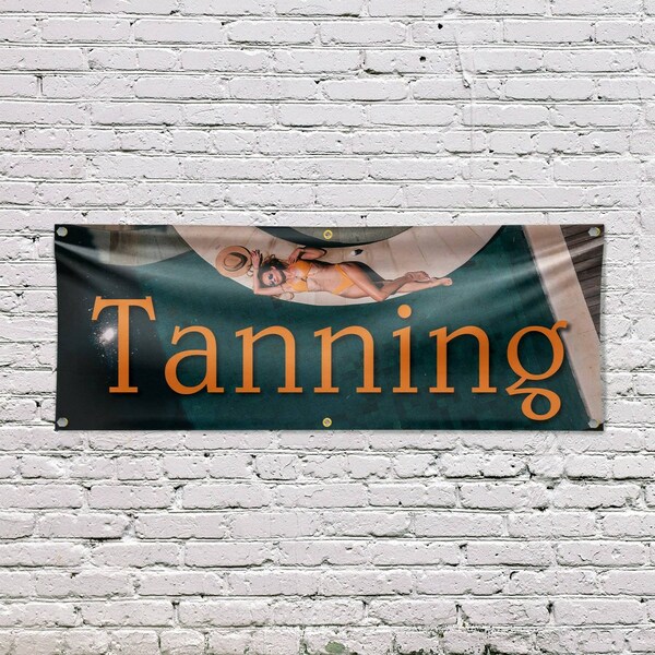 Signmission Tanning, 24 Inch x 72 Inch, Vinyl Banner - B-72-30879