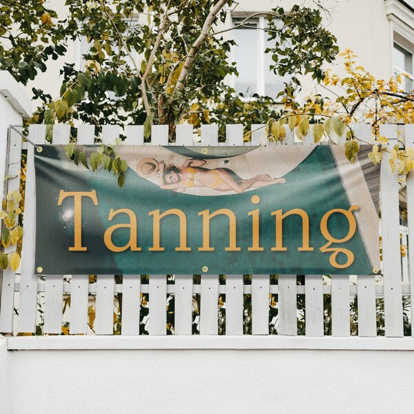 Signmission Tanning, 24 Inch x 72 Inch, Vinyl Banner - B-72-30879