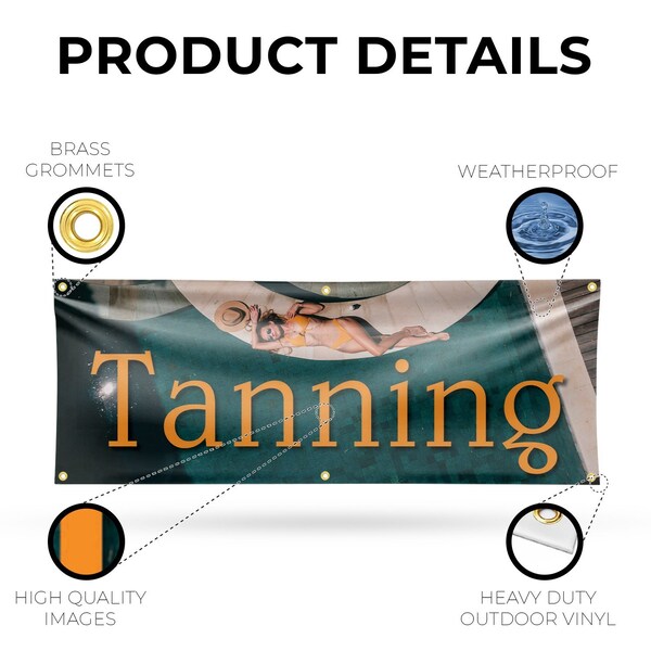Signmission Tanning, 24 Inch x 72 Inch, Vinyl Banner - B-72-30879