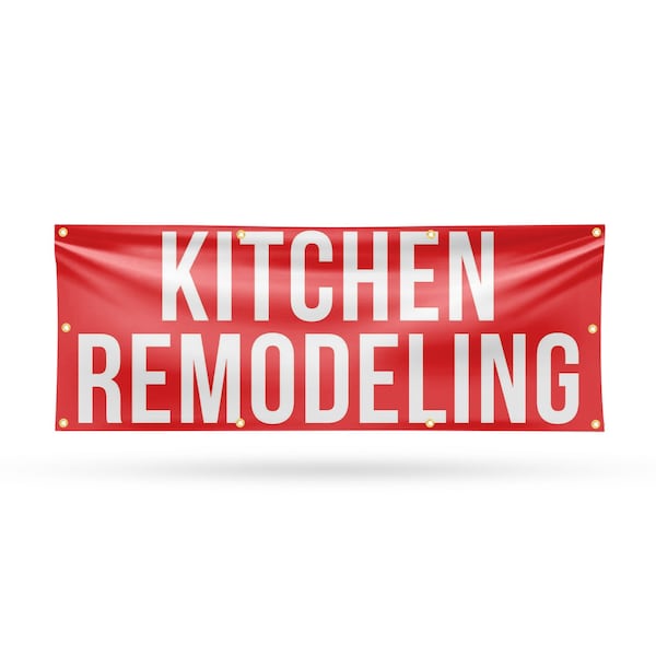 Signmission Kitchen Remodeling, 36 Inch x 96 Inch, Vinyl Banner - B-96-30718