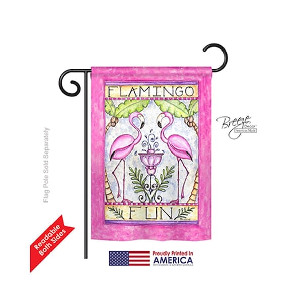 Gardencontrol Birds Flamingo Fun 2-Sided Impression Garden Flag - 13 x 18.5 in. - GA576212