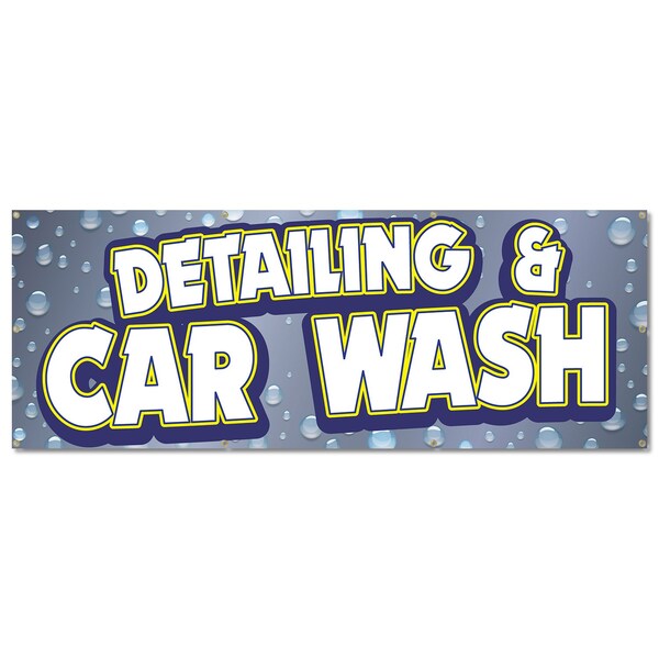 Signmission Detailing And Car Wash, 36 Inch, Banner - B-96-30368