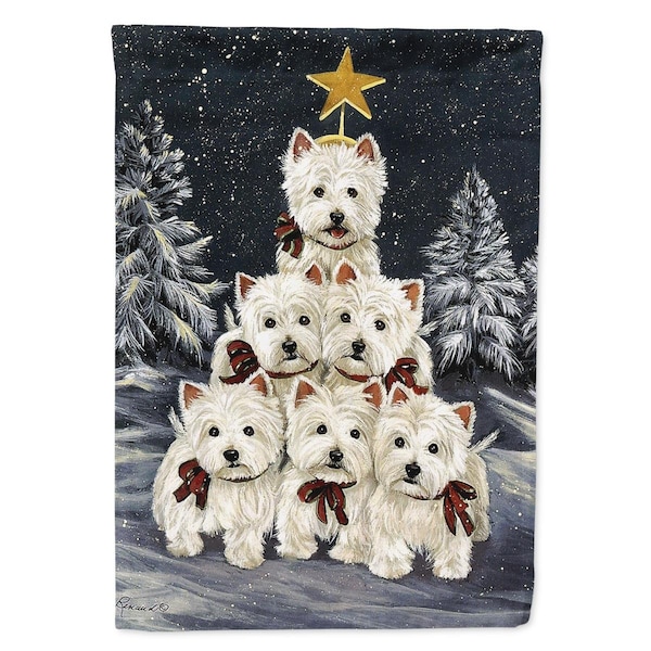 Carolines Treasures 11 x 0.01 x 15 in. Westie Christmas Family Tree Garden Flag - PPP3130GF