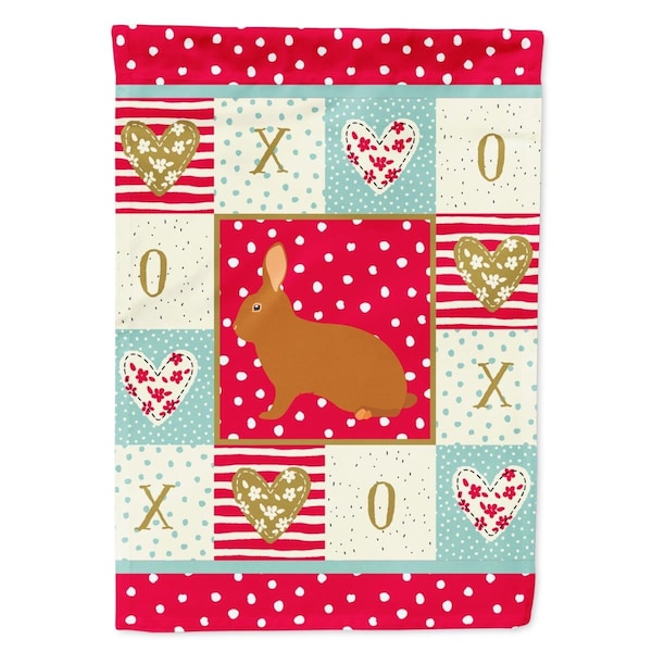 Carolines Treasures 28 x 0.01 x 40 in. Rex Rabbit Love Flag Canvas House Size - CK5396CHF
