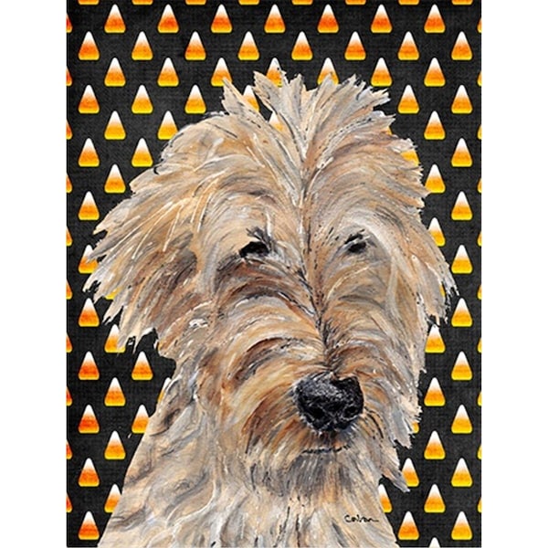 Patioplus Goldendoodle Halloween Candy Corn Flag Garden Size - PA631518