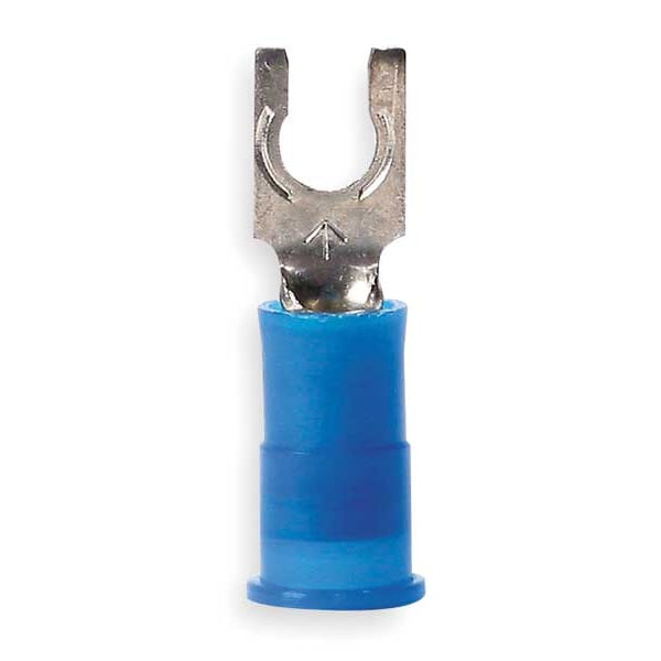 Terminal de horquilla con bloqueo de nylon 16-14 AWG para perno de 1/4" - Paquete de 100 piezas - MNG14-14FLX