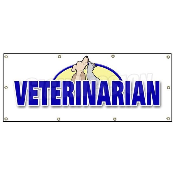 Signmission VETERINARIAN BANNER SIGN vet animal hospital signs new dogs cats pets - B-96 VETERINARIAN