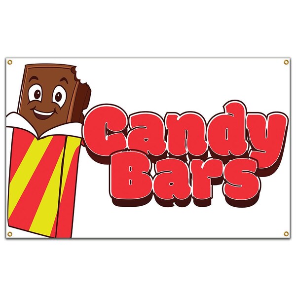 Signmission Candy Bars Banner Heavy Duty 13 Oz Vinyl with Grommets Single Sided - B-60 CANDY BARS