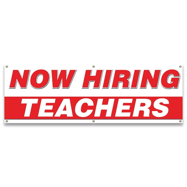Signmission Now Hiring Teachers Banner Apply Inside Accepting Application Single Sided - B-72-30311