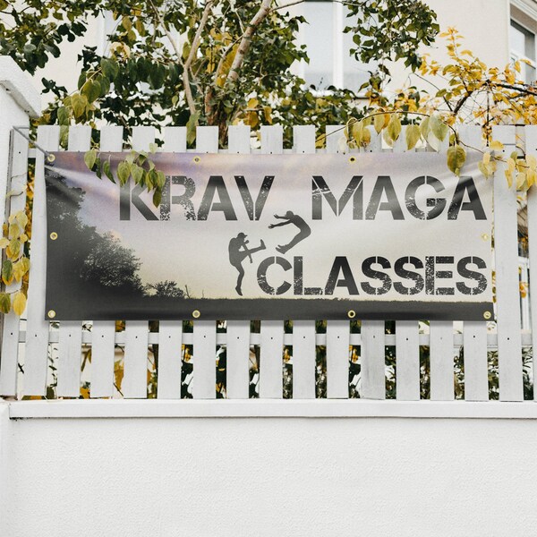 Signmission Krav Maga Classes, 36 Inch x 96 Inch, Vinyl Banner - B-96-30721