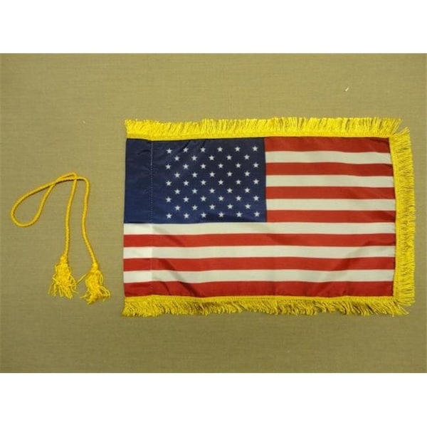 Annin Flagmakers Annin Flagmakers 2430 Nyl-Glo U.S. Auto Flag with Fringe-12 in. X 18 in. - 2430