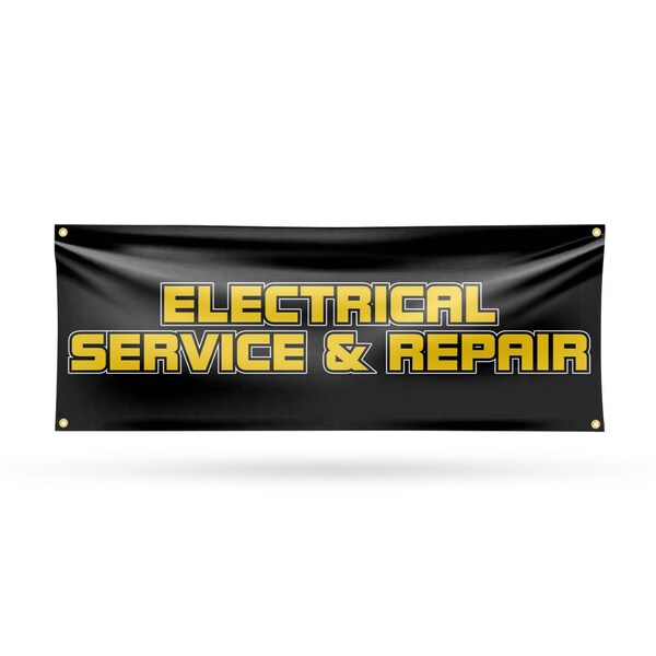 Signmission Electrical Service and Repair, 18 Inch x 48 Inch, Vinyl Banner - B-30557