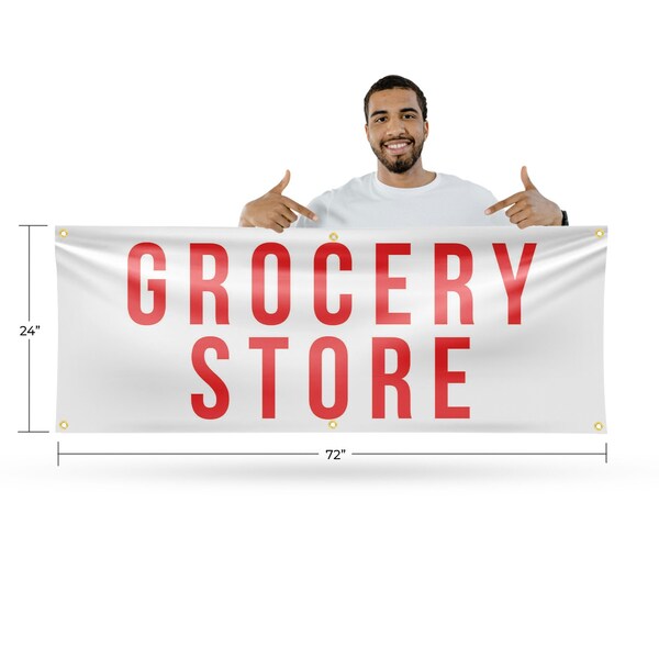Signmission Grocery Store, 24 Inch x 72 Inch, Vinyl Banner - B-72-30680