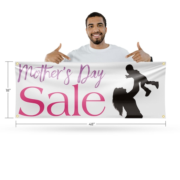Signmission Mothers Day Sale, 18 Inch x 48 Inch, Vinyl Banner - B-30742