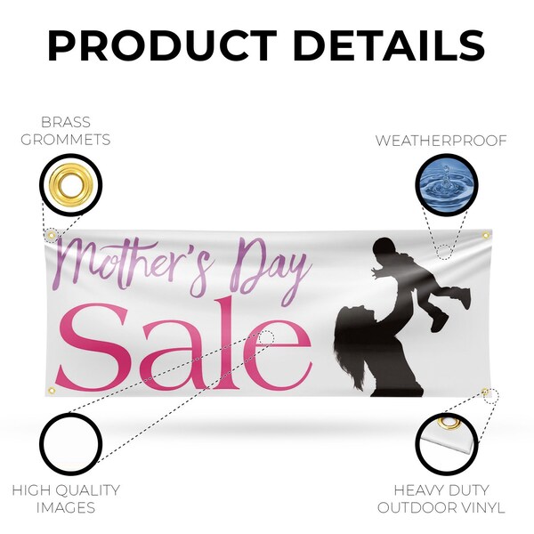 Signmission Mothers Day Sale, 18 Inch x 48 Inch, Vinyl Banner - B-30742