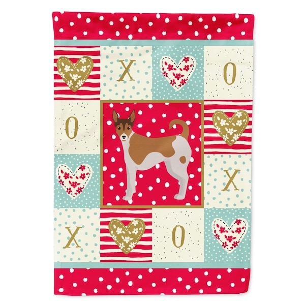 Carolines Treasures 28 x 0.01 x 40 in. Tenterfield Terrier Love Canvas House Flag - CK5896CHF