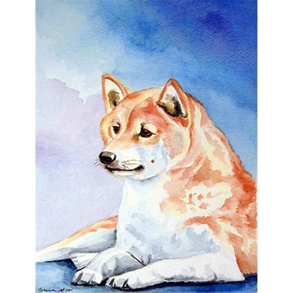 Patioplus 11 x 15 in. Red and White Shiba Inu Garden Size Flag - PA244454