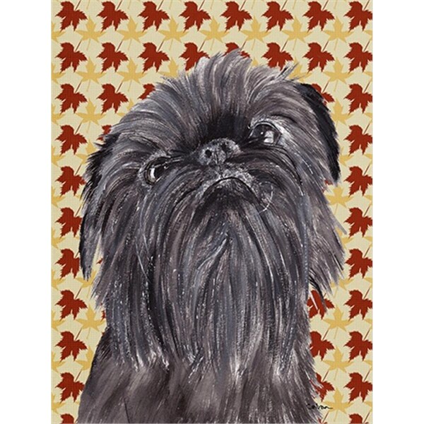Carolines Treasures Brussels Griffon Fall Leaves Flag Canvas House Size - SC9545CHF