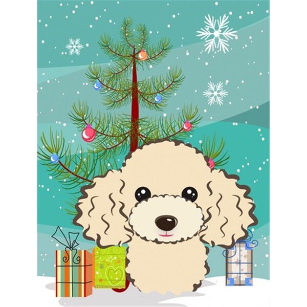 Patioplus Christmas Tree And Buff Poodle Flag Garden Size - PA251768