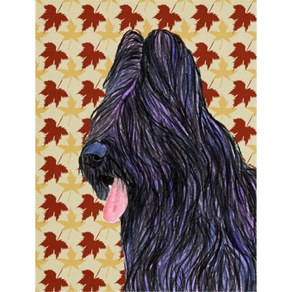 Carolines Treasures 40 x 40 in. Briard Fall Leaves Portrait Flag Canvas House Size - SS4367CHF