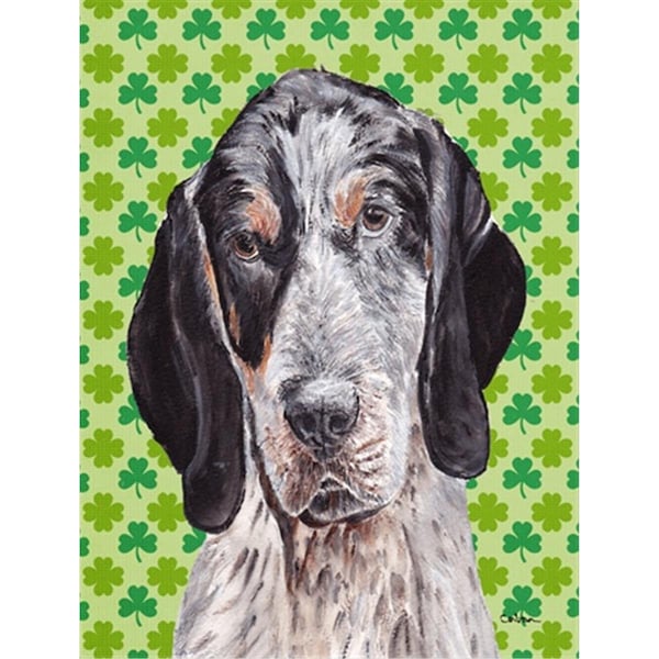 Patioplus Blue Tick Coonhound Lucky Shamrock St. Patricks Day Flag Garden Size - PA631553
