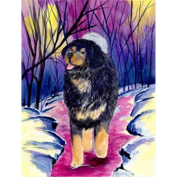 Carolines Treasures Tibetan Mastiff Canvas Flag - House Size- 28 x 40 in. - SS1021CHF