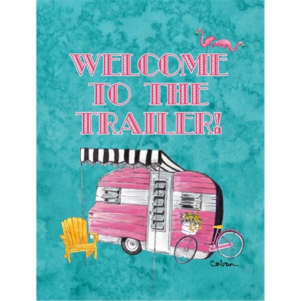 Carolines Treasures 28 x 40 in. Welcome to the trailer House Size Canvas Flag - 8783CHF