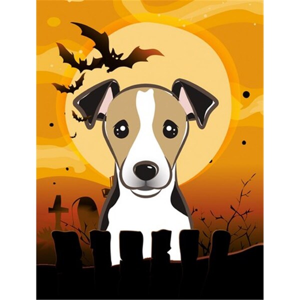 Patioplus Halloween Jack Russell Terrier Flag Garden Size - PA2556742