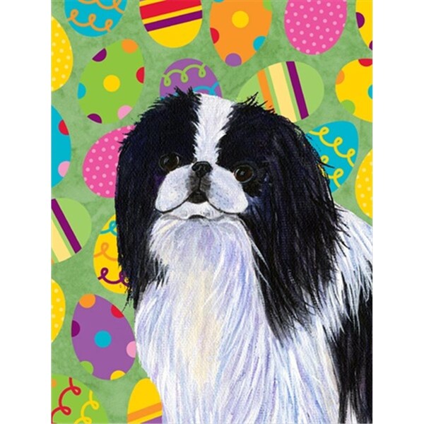 Carolines Treasures 28 x 40 in. Japanese Chin Easter Eggtravaganza House Size Canvas Flag - SS4812CHF