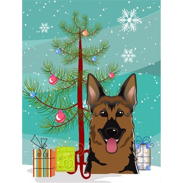 Carolines Treasures Christmas Tree And German Shepherd Flag Canvas House Size - BB1583CHF