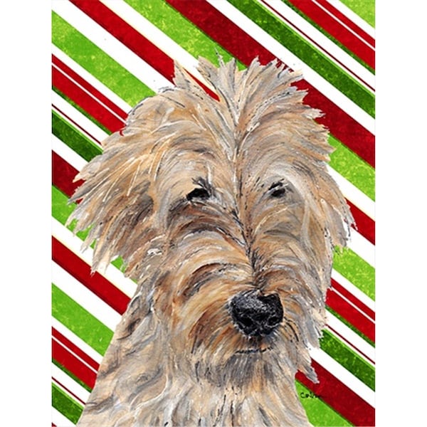 Carolines Treasures Goldendoodle Candy Cane Christmas Flag Canvas House Size - SC9619CHF