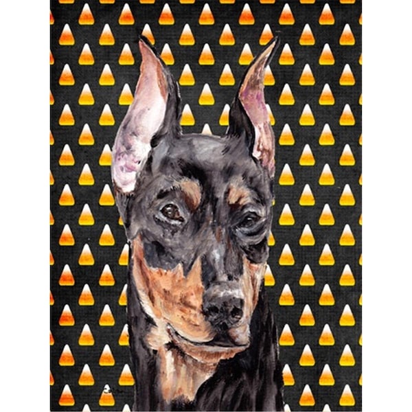 Carolines Treasures German Pinscher Candy Corn Halloween Flag Canvas House Size - SC9668CHF