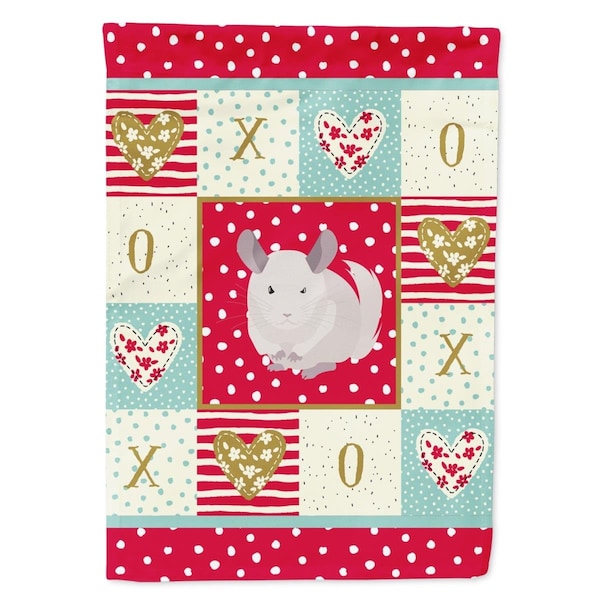 Patioplus 28 x 0.01 x 40 in. White Dominant Chinchilla Love Canvas House Flag - PA1721386