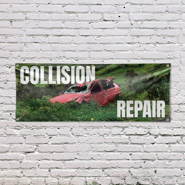Signmission Collision Repair, 24 Inch x 72 Inch, Vinyl Banner - B-72-30519