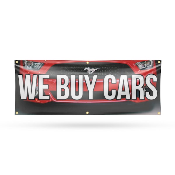 Signmission We Buy Cars, 24 Inch x 72 Inch, Vinyl Banner - B-72-30923