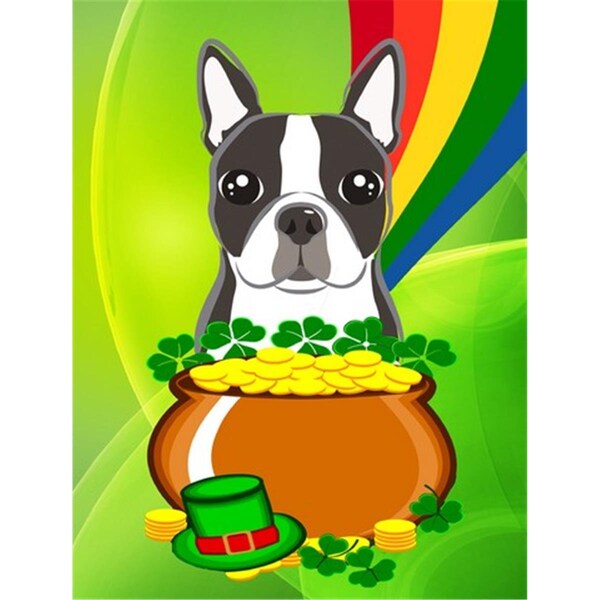Patioplus Boston Terrier St. Patricks Day Flag Garden - PA2557680