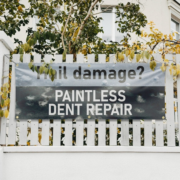 Signmission Hail Damage Paintless Dent Repair, 24 Inch x 72 Inch, Vinyl Banner - B-72-30686