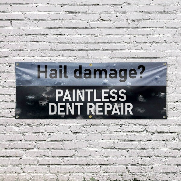Signmission Hail Damage Paintless Dent Repair, 24 Inch x 72 Inch, Vinyl Banner - B-72-30686