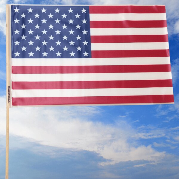 Global Flags Unlimited USA Plastic Stick Flags 12"x18"x24" - 208420