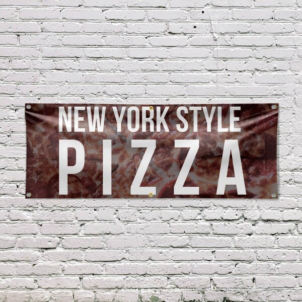 Signmission New York Pizza, 24 Inch x 72 Inch, Vinyl Banner - B-72-30753
