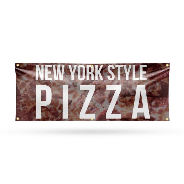 Signmission New York Pizza, 24 Inch x 72 Inch, Vinyl Banner - B-72-30753