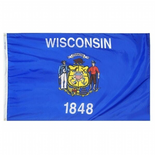Ss Collectibles 3 ft. x 5 ft. Nyl-Glo Wisconsin Flag - SS37425
