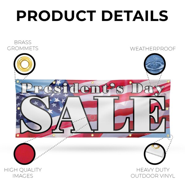 Signmission Presidents Day Sale, 48 Inch x 120 Inch, Vinyl Banner - B-120-30815